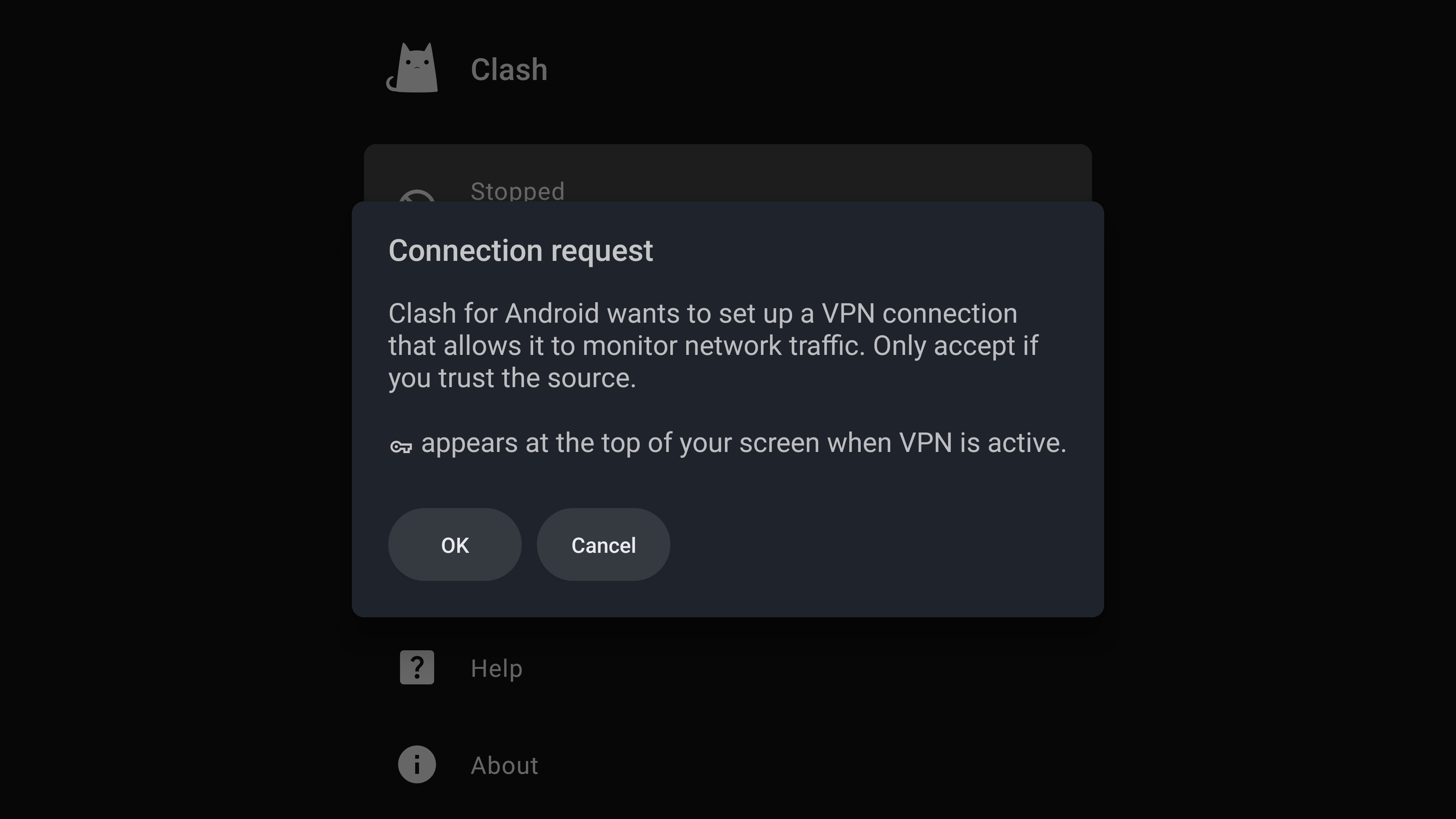 Первое подключение к VPN